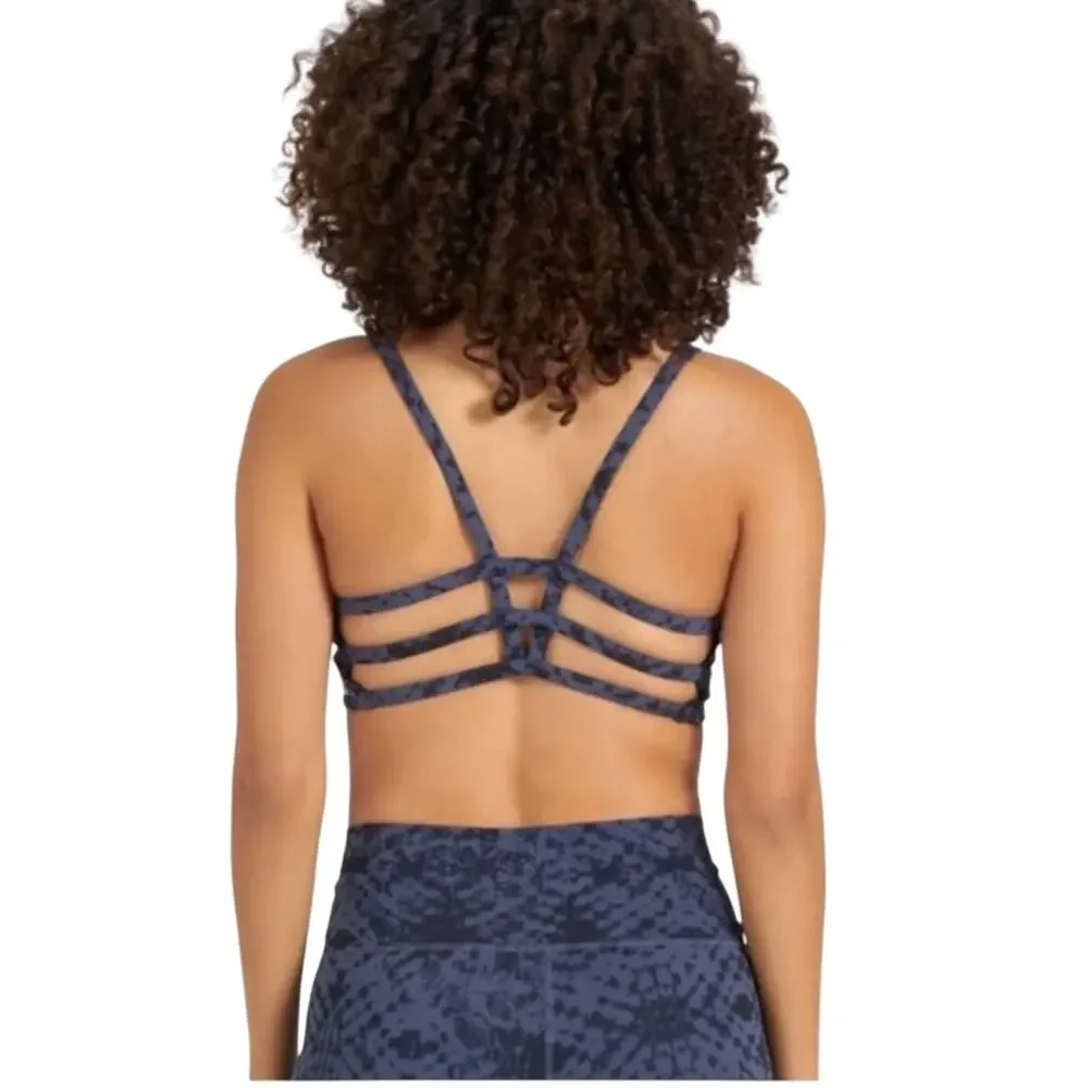 Vuori Yosemite Sports Bra Large Ocean Shibori Blue Black - Picture 2 of 8